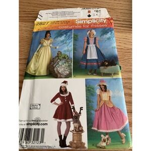 Simplicity 2827 Costumes Plus & Dogs Sz 14 16 18 20 UNCUT Santa Dorothy Bo Peep